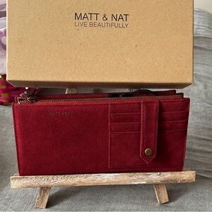 🔖 Matt & Nat Burgundy Suede Wallet